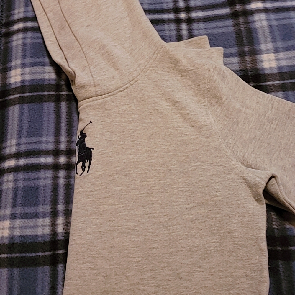 Girl Saize 12-14 Gray Hoodie Dress with Polo Ralph Lauren Embroidery
